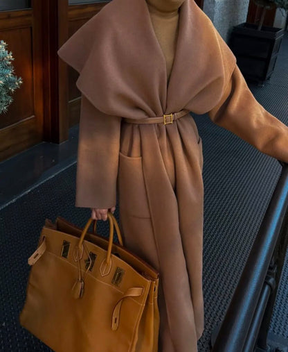 HS The Throw Wool Blend Long Coat