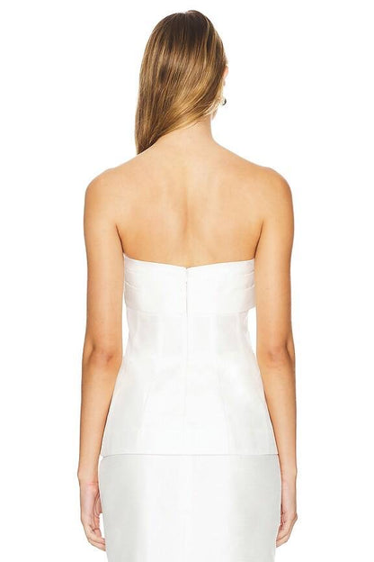 NC Strapless Draped Shantung Top