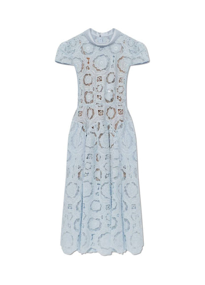 SP Blue Floral Lace Midi Dress