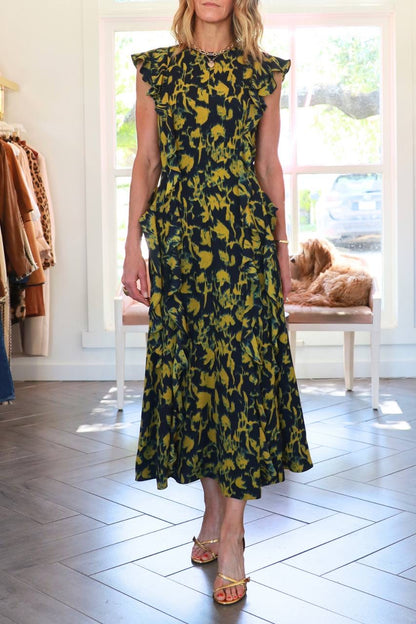 UJ Flo Viscose Ruffle Midi Dress