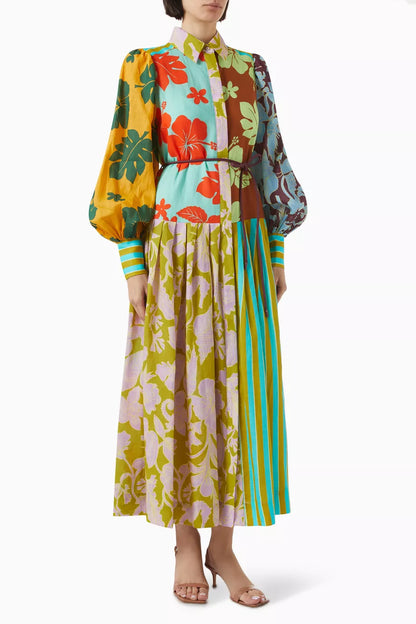 ALM Poppy Spliced Midi Dress Shirtdress