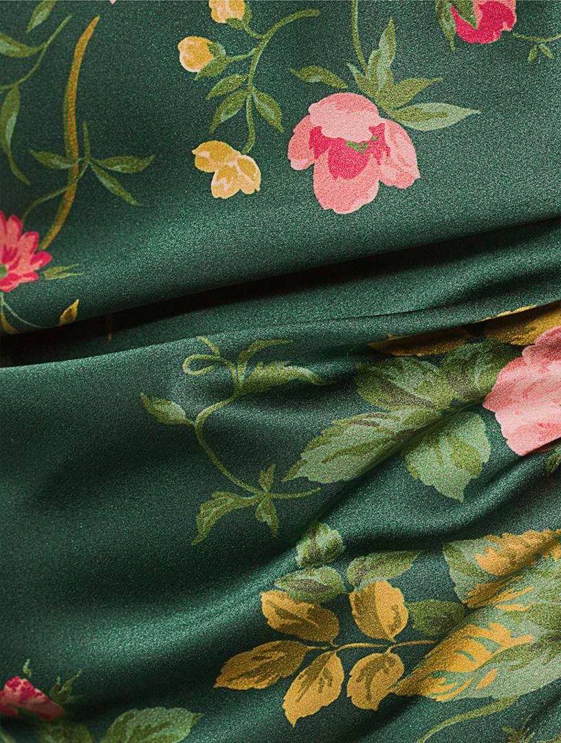 Ref Anaiis Silk High Neck Maxi Dress in Belvedere Green