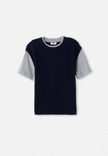 SD Layered Short-Sleeved Knitted Jumper