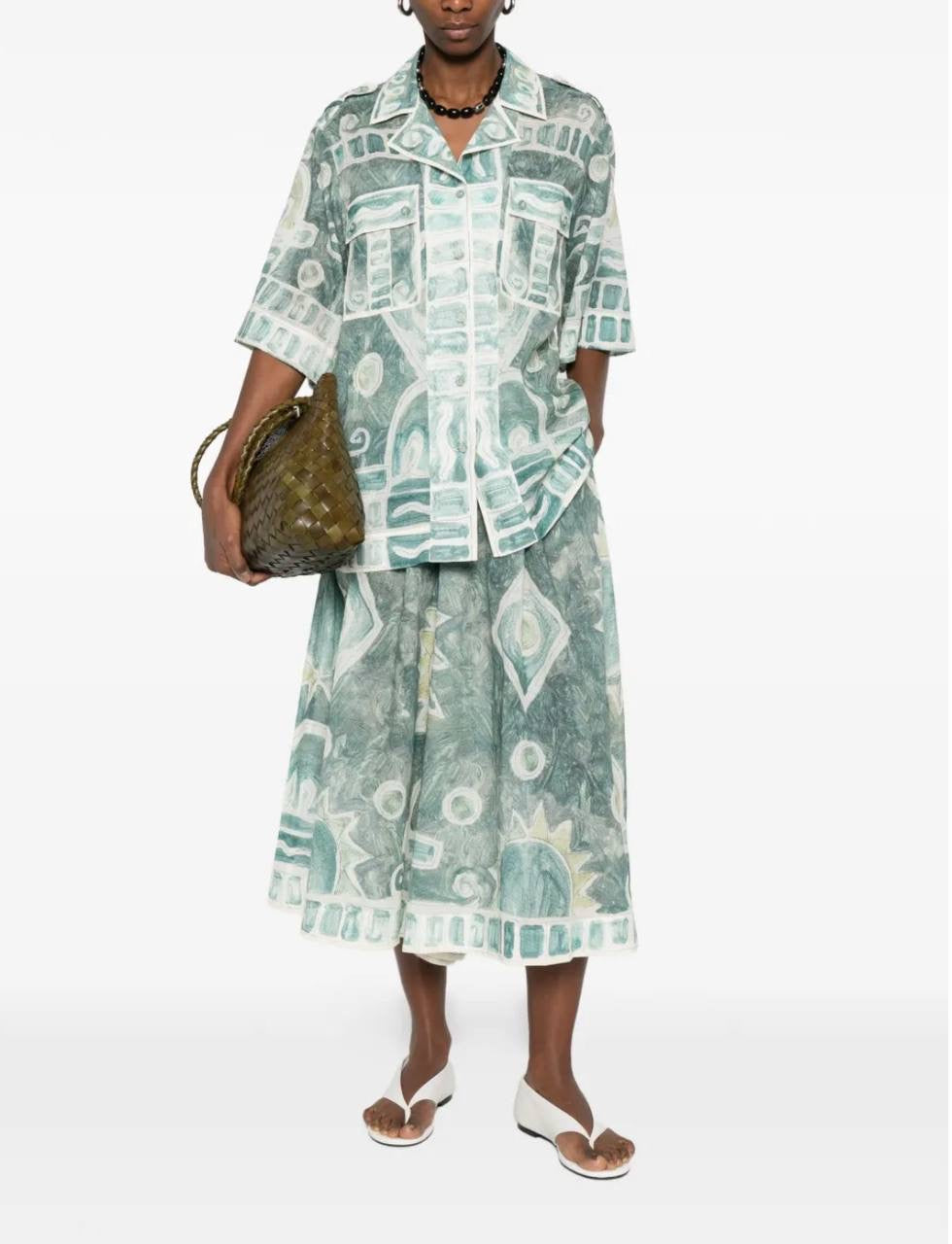 ALM Samira Print Relaxed Top | Wide-leg Trousers Pant | Set