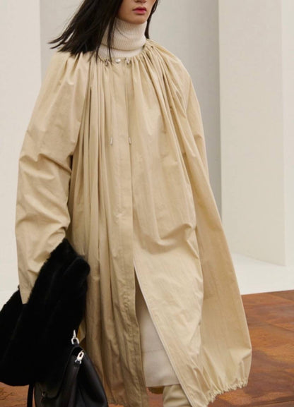 TOT Gathered Parachute Cotton Blend Trench Coat