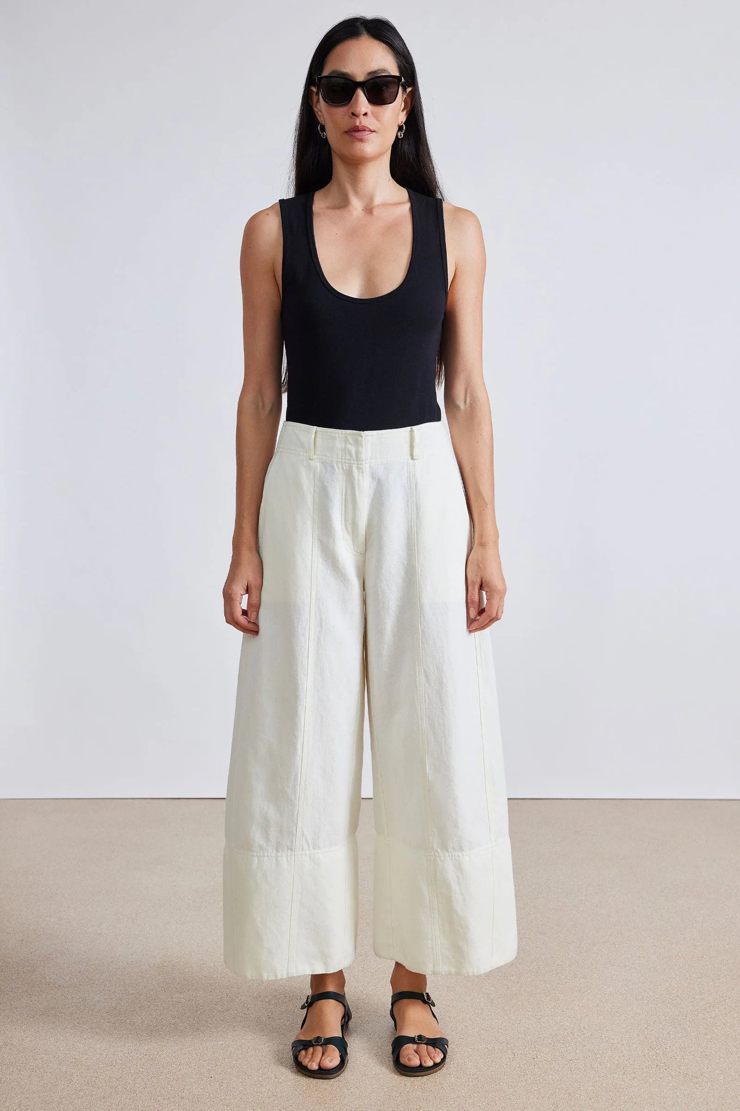 AA Malou Wide Leg Linen-Cotton Pants