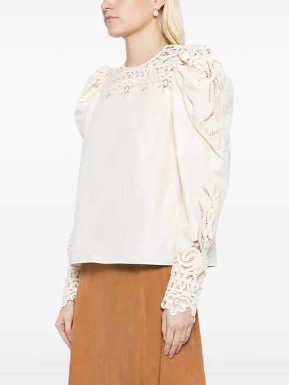 UJ Aura Cotton-silk Puff Long Sleeve Blouse