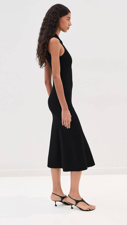 2 Colors! VB Mira Quarter-zip Stretch-viscose Midi Dress in Black & White