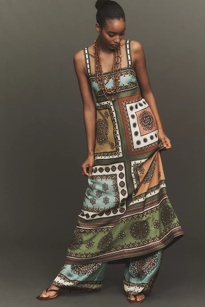 ALM Contina Day Viscose-Linen Midi Dress Sundress