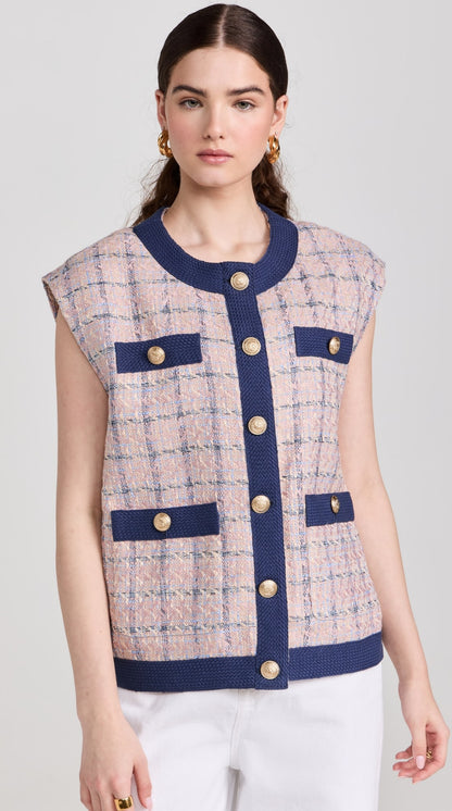 LA Laurel Tweed Oversized Vest