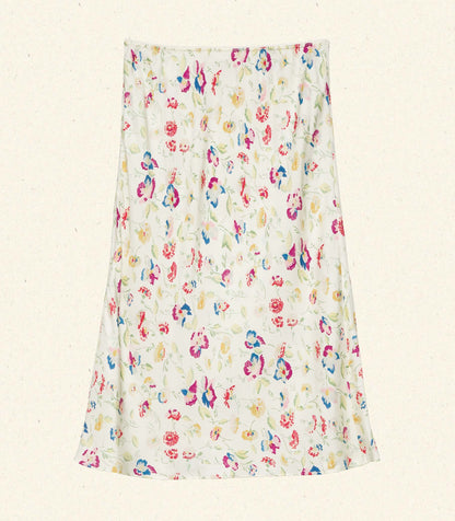 DN Elowette Silk-Viscose Midi Skirt in Windswept Blooms