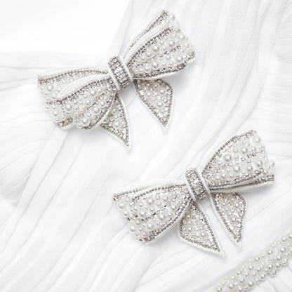 SP White Chiffon Bow Maxi Dress