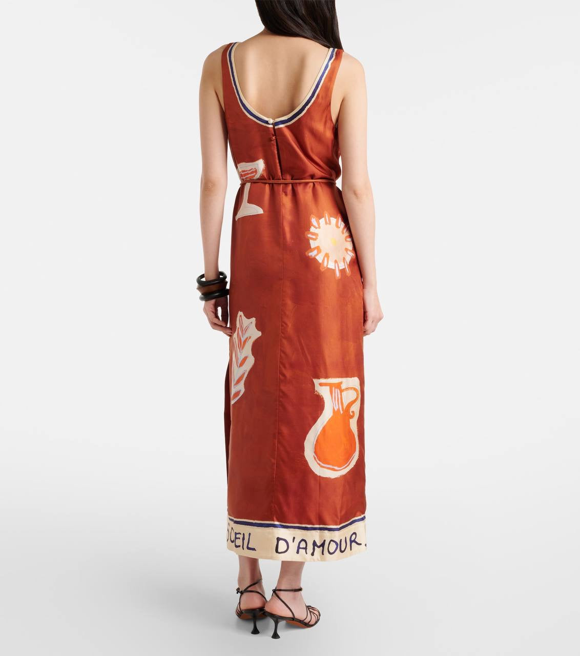 ALM Soleil D'amour Sleeveless Silk Midi Dress