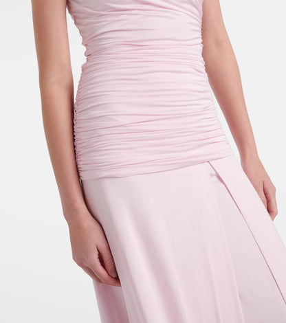 SP Pink Jersey Draped Maxi Dress