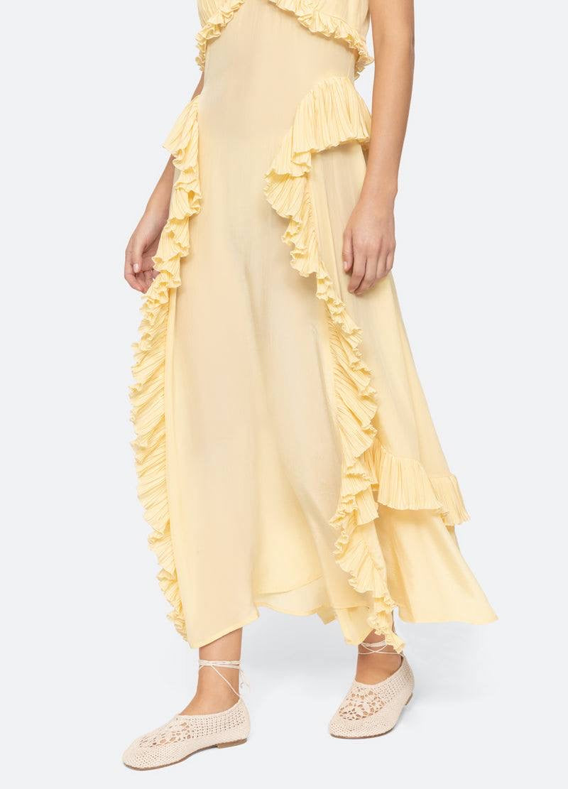 SE Delilah Chiffon Ruffle Midi Maxi Dress