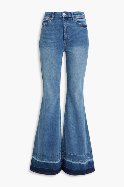 AO Roseline Bell High-Rise Flared Stretch-cotton Denim Jeans
