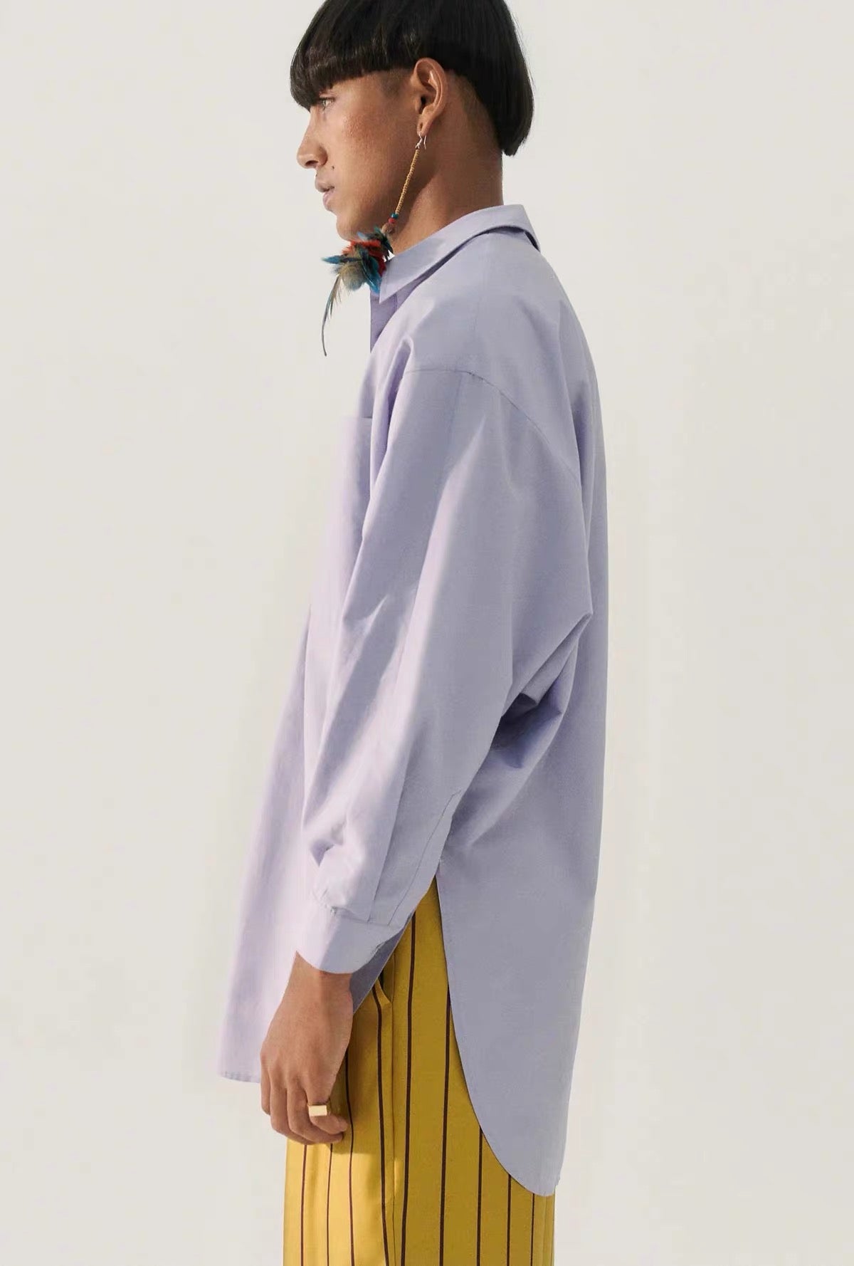 10 COLOURS! Unisex SL Cotton Silk Round Oversized Shirt
