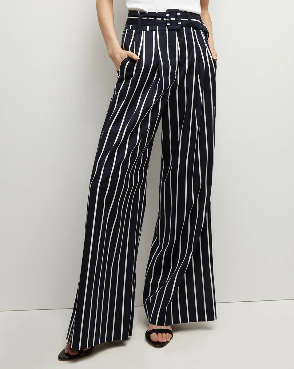 VB Lloyd Striped Shirt | Maliyah Wide-Leg Pants | Stretch-Cotton Set