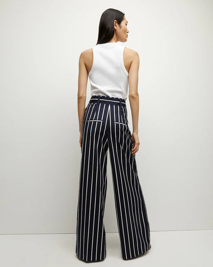 VB Lloyd Striped Shirt | Maliyah Wide-Leg Pants | Stretch-Cotton Set