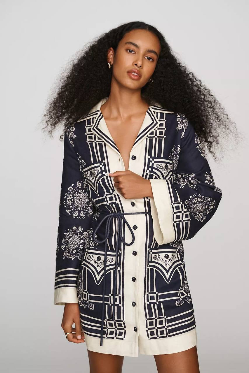 ALM Bandera Linen Mini Shirtdress