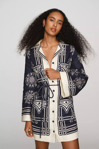 ALM Bandera Linen Mini Shirtdress