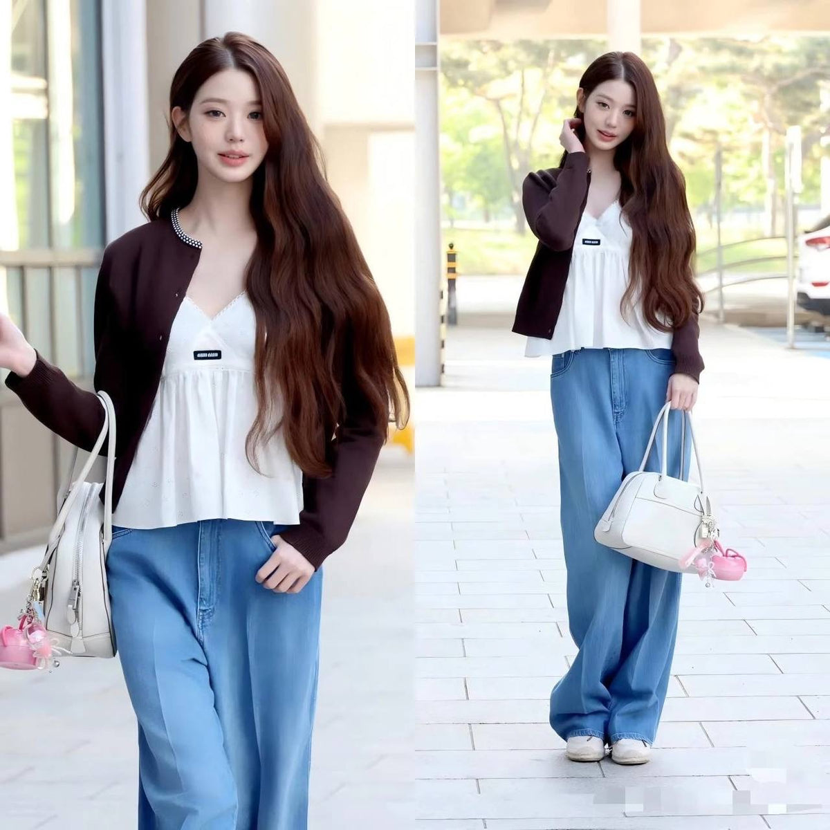 MM Cocoa Brown Cotton Embellished Cardigan