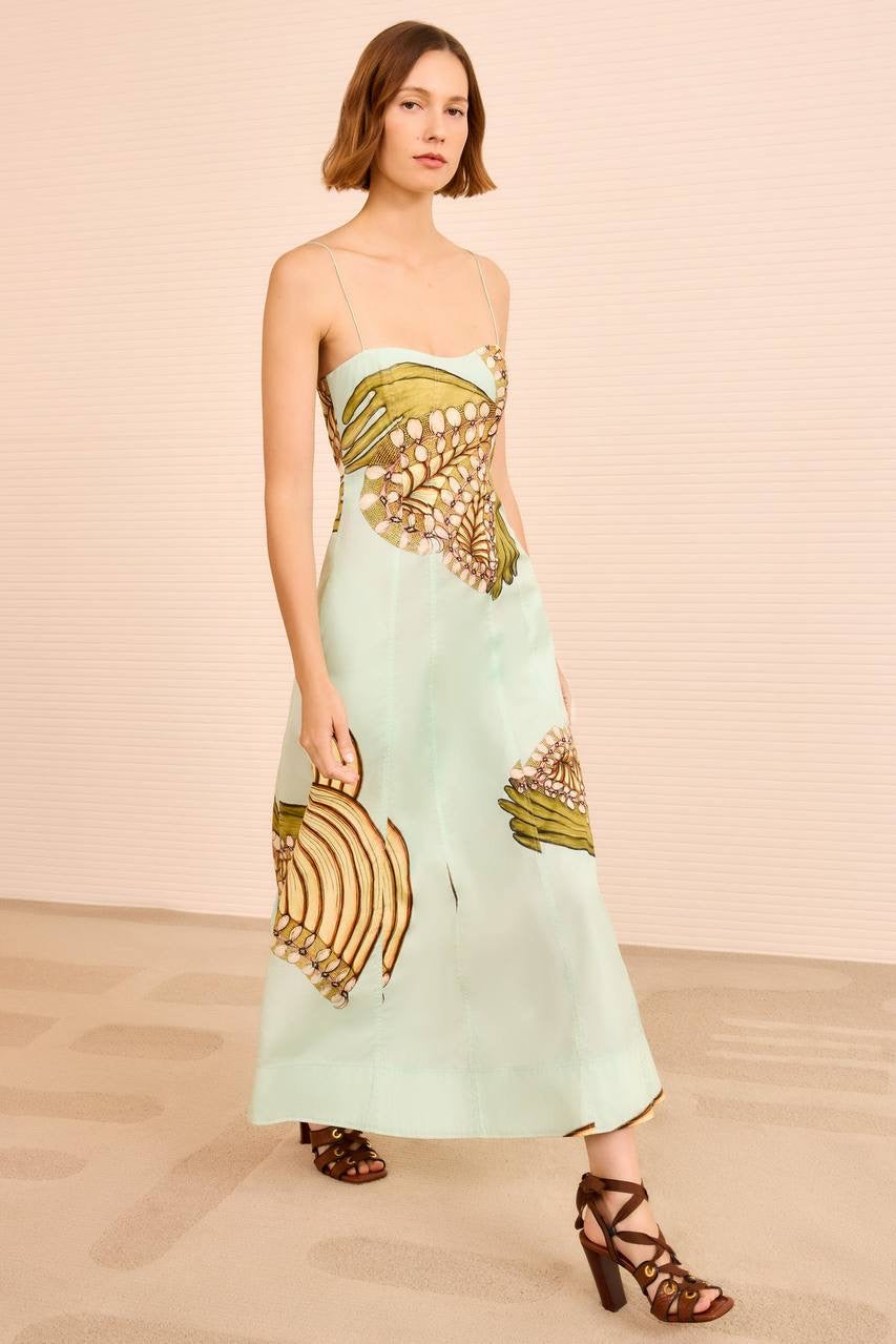 UJ Vesela Botanical Cotton Sundress Midi Dress