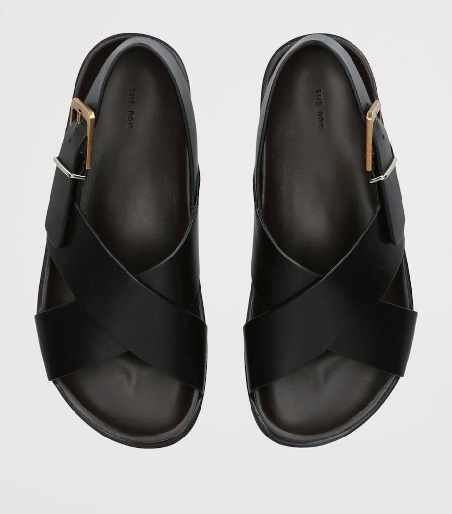 TR Crossover Buckle Leather Sandals in Suede/Horsehair/Smooth Calfskin