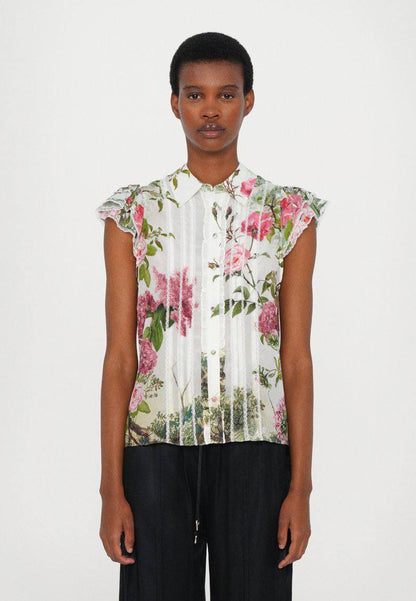 AO Minda Silk Flutter Sleeve Blouse Top
