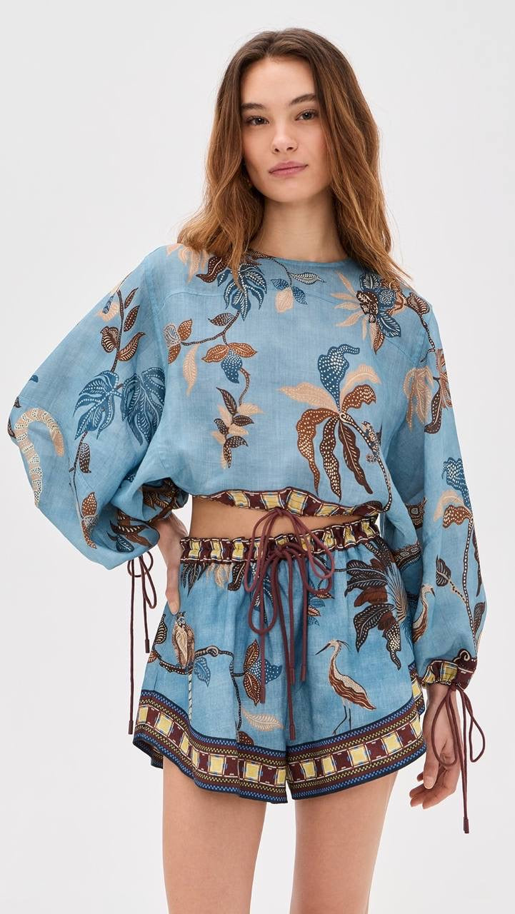 ALM Georgie Ramie Drawstring Top | Linen Shorts | Set