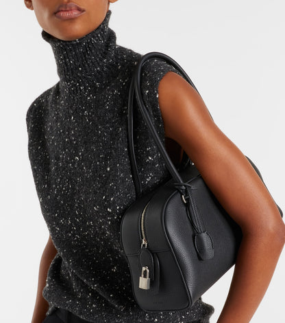 TR E/W India Grained Calfskin Leather Bowling Shoulder Bag