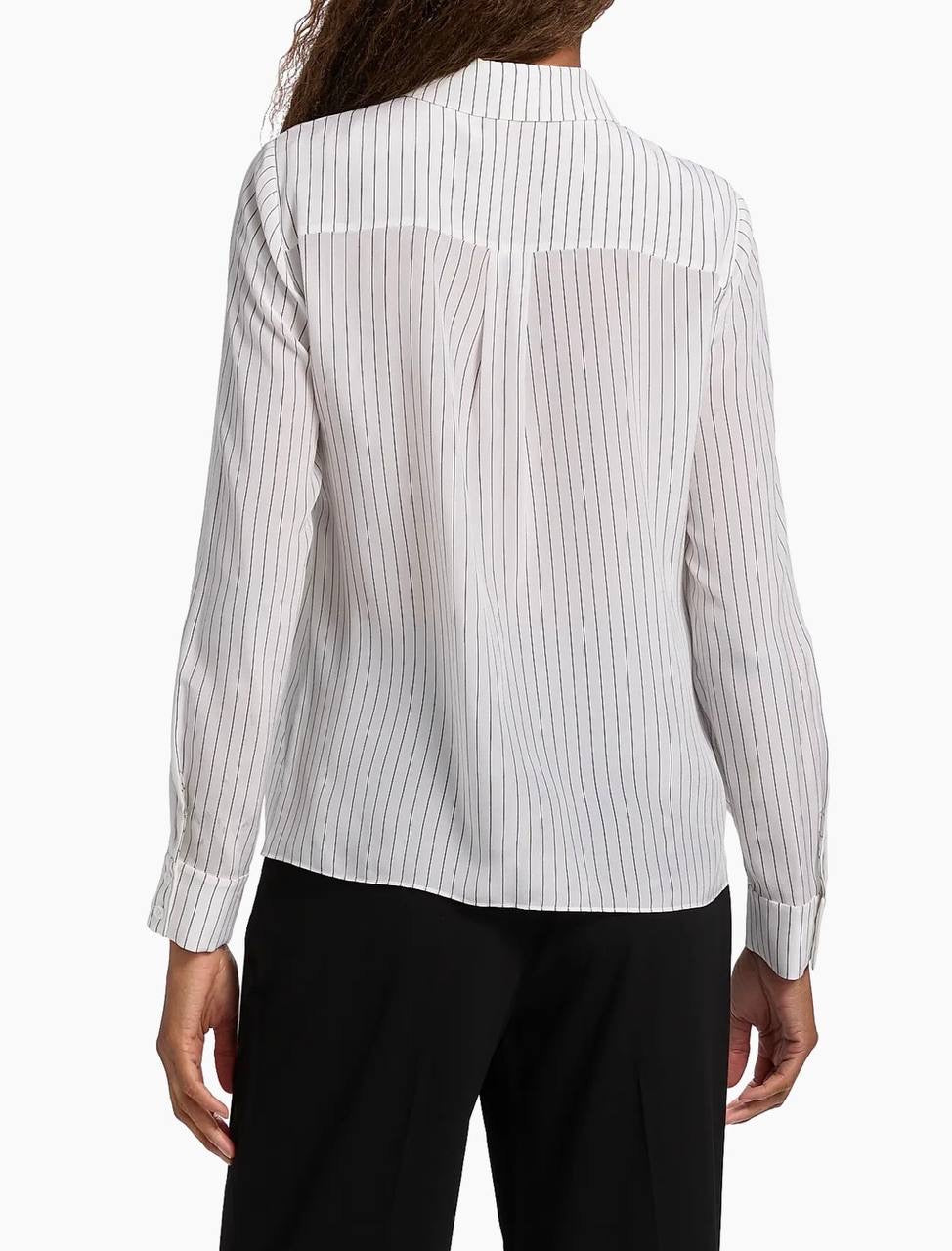 AO Willa Staceface Pinstripe Silk Shirt