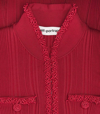 SP Red Knitted Embellished Midi Maxi Dress