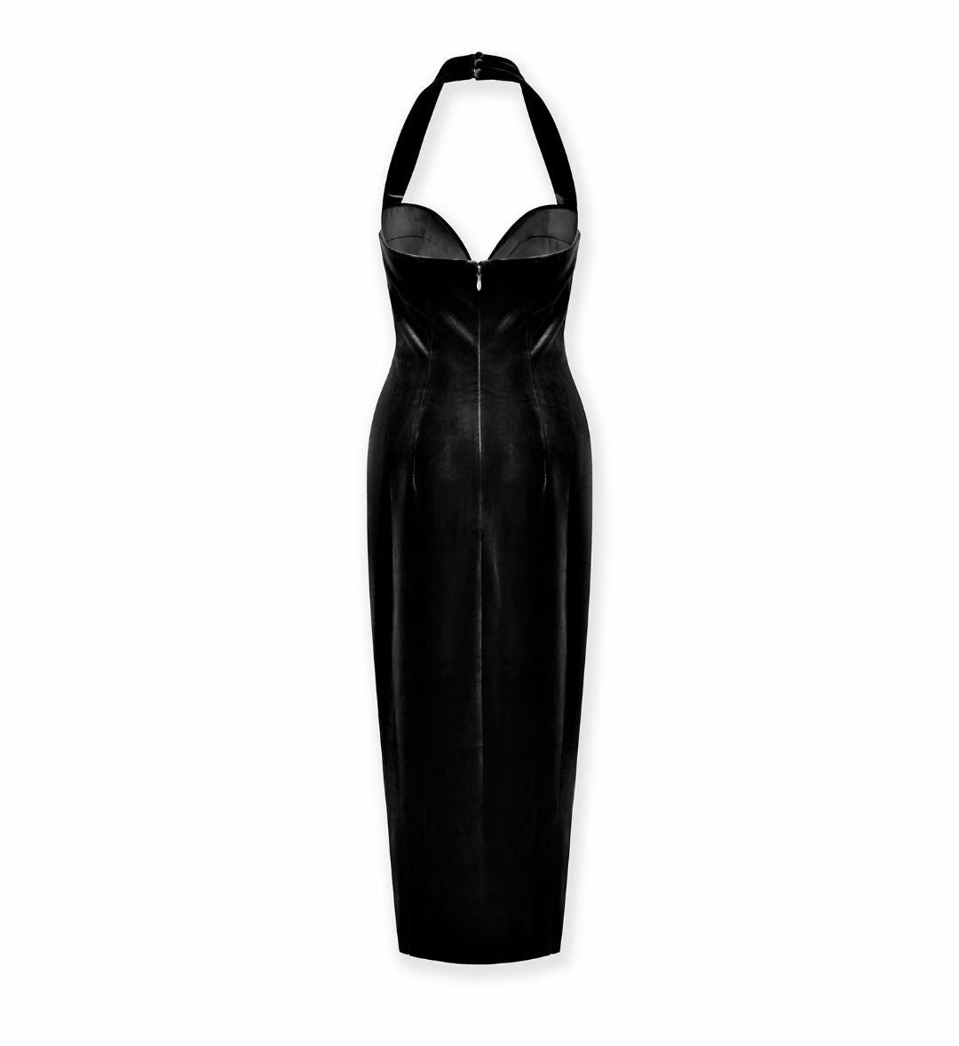 NIC Nabine Halter Velvet Midi Dress