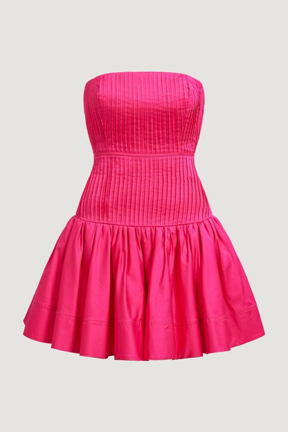 4 Colors! AJ Vacation Strapless Cotton Mini Dress