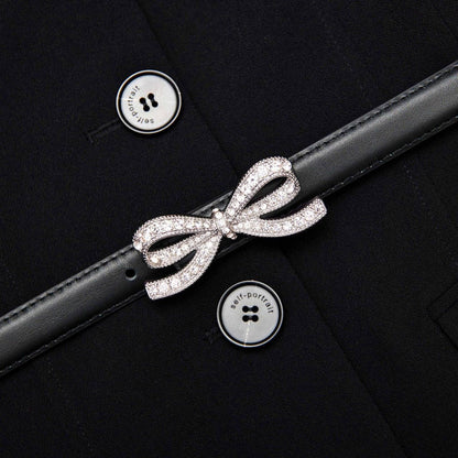 SP Black Crepe Tailored Top