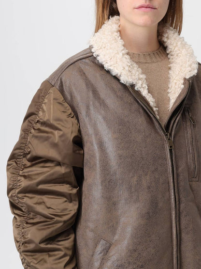 IM Evina Faux-Leather Shearling trimmed Jacket / Short Coat