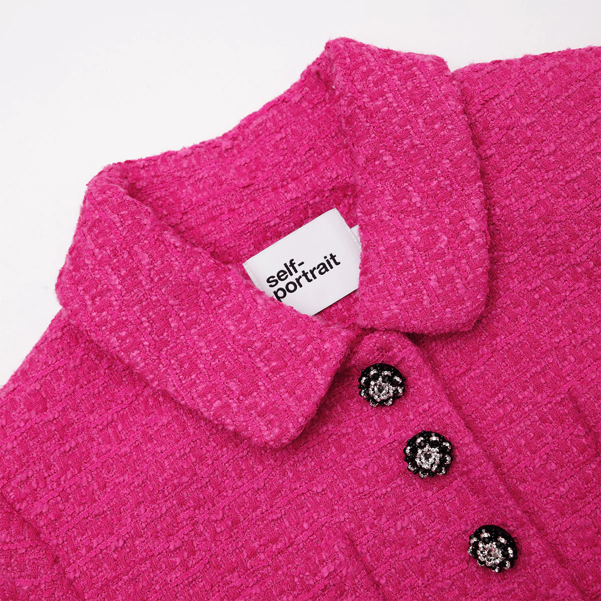 SP Fuchsia Boucle Button Cropped Jacket