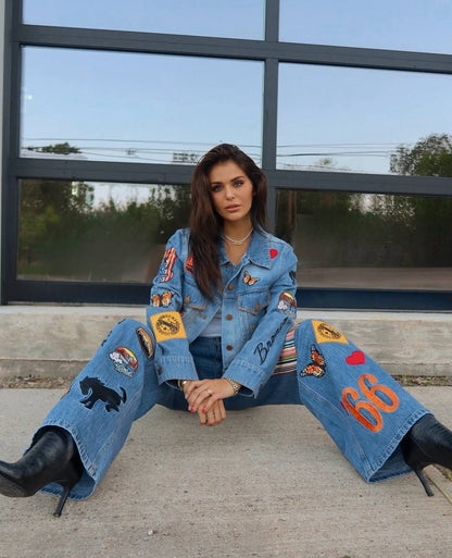 AO x Bronco Jeff Denim Jacket | Trish Low Rise Jeans | Set