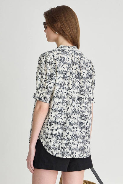 AA Textured Los Altos Cotton Top in Tropical Midnight