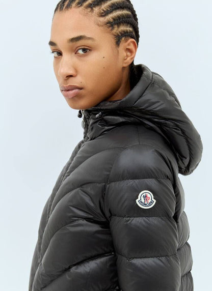Argenno Chevron Short Fitted Hooded Nylon Jacket