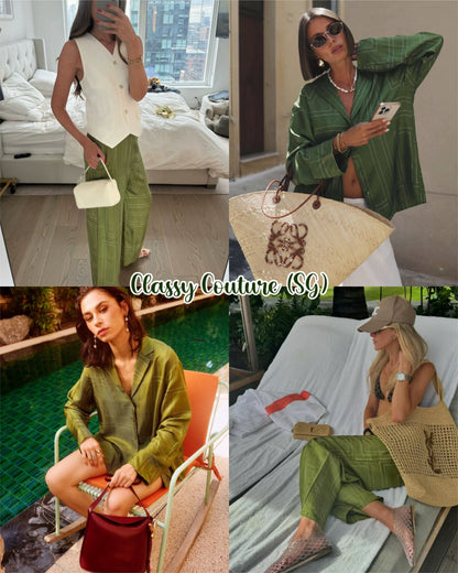 7 Colors! Tot Monogram Silk PJ Shirt Top | Shorts | Pants | Embroidered Set