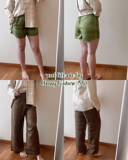 7 Colors! Tot Monogram Silk PJ Shirt Top | Shorts | Pants | Embroidered Set