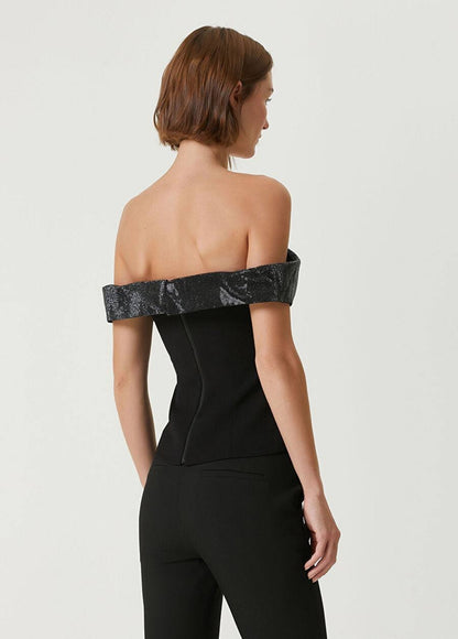 SP Off-The-Shoulder Bow Crepe Midi Dress | Mini Dress | Top