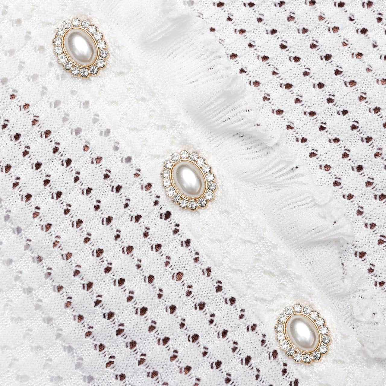 SP White Pointelle Knit Mini Dress