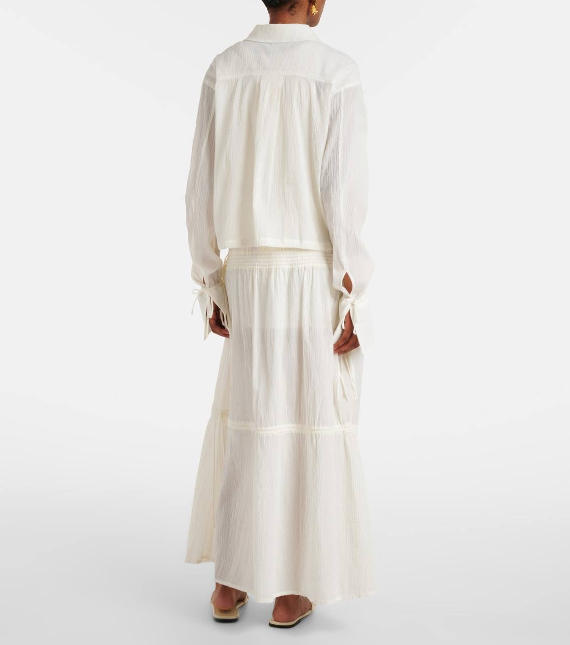 TOT Cotton Drawstring Shirt | Maxi Skirt