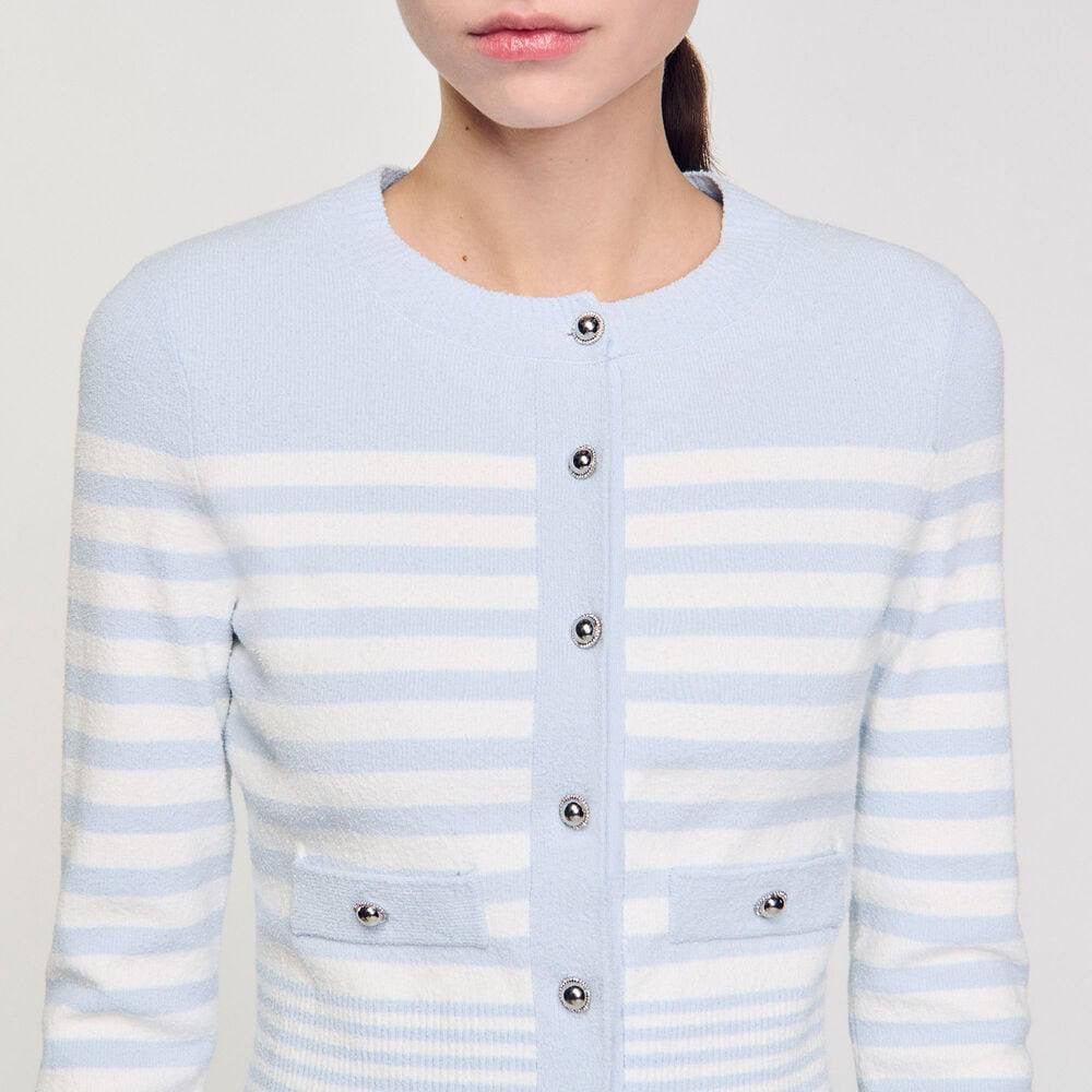 SD Biarritz Blue Stripe Cotton-knit Cardigan