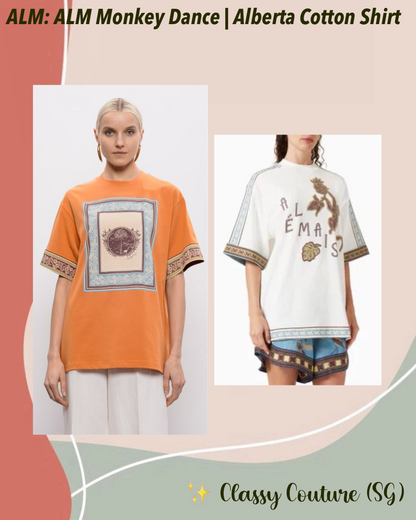 ALM Monkey Dance | Alberta Printed Cotton T-Shirt Tee