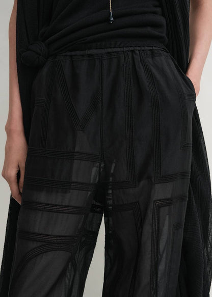 TOT Monogram Embroidered Classic Shirt | Summer PJ Bottoms Pant | Silk-Cotton Set