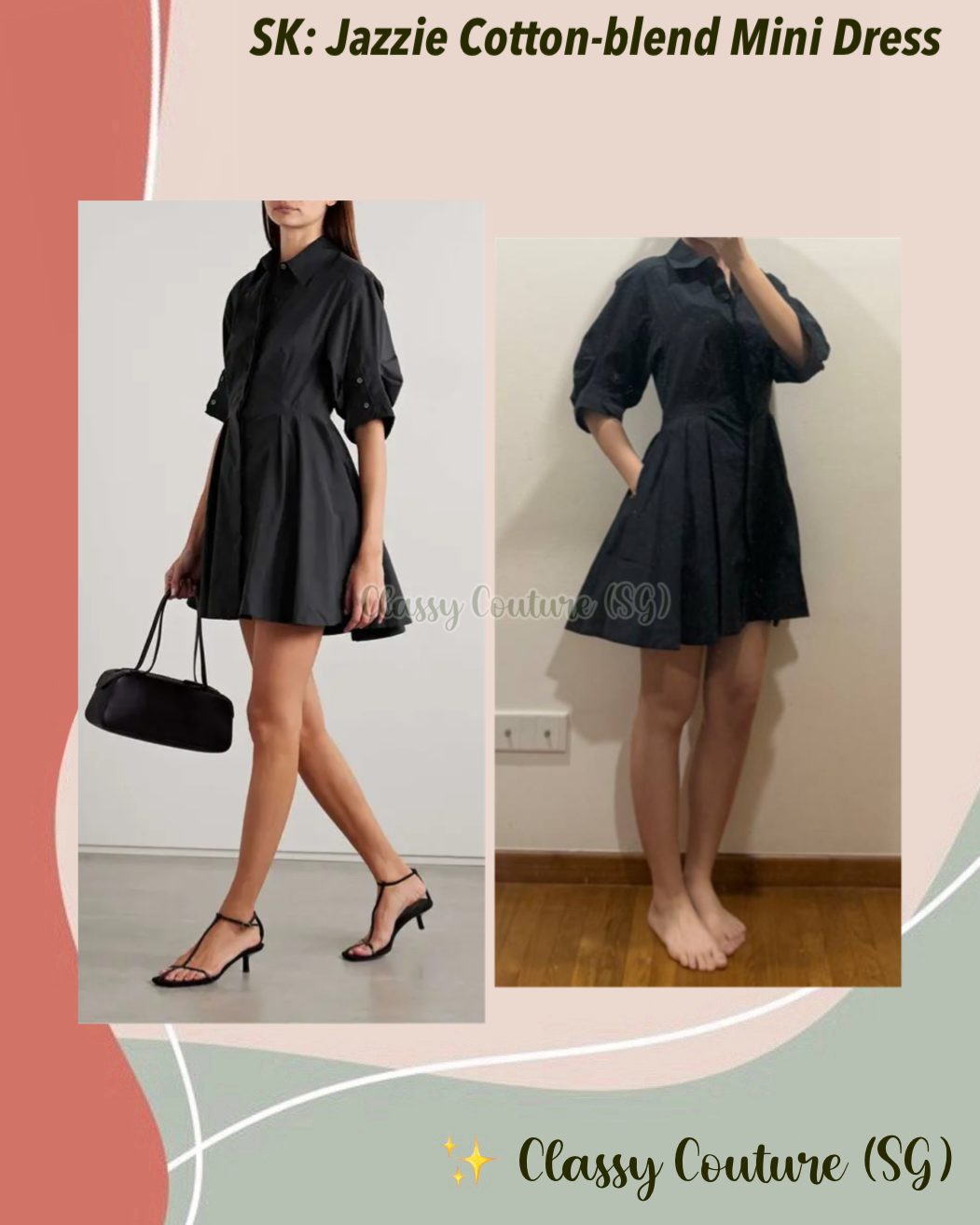 SK Jazzie Cotton-blend Mini Dress in Black